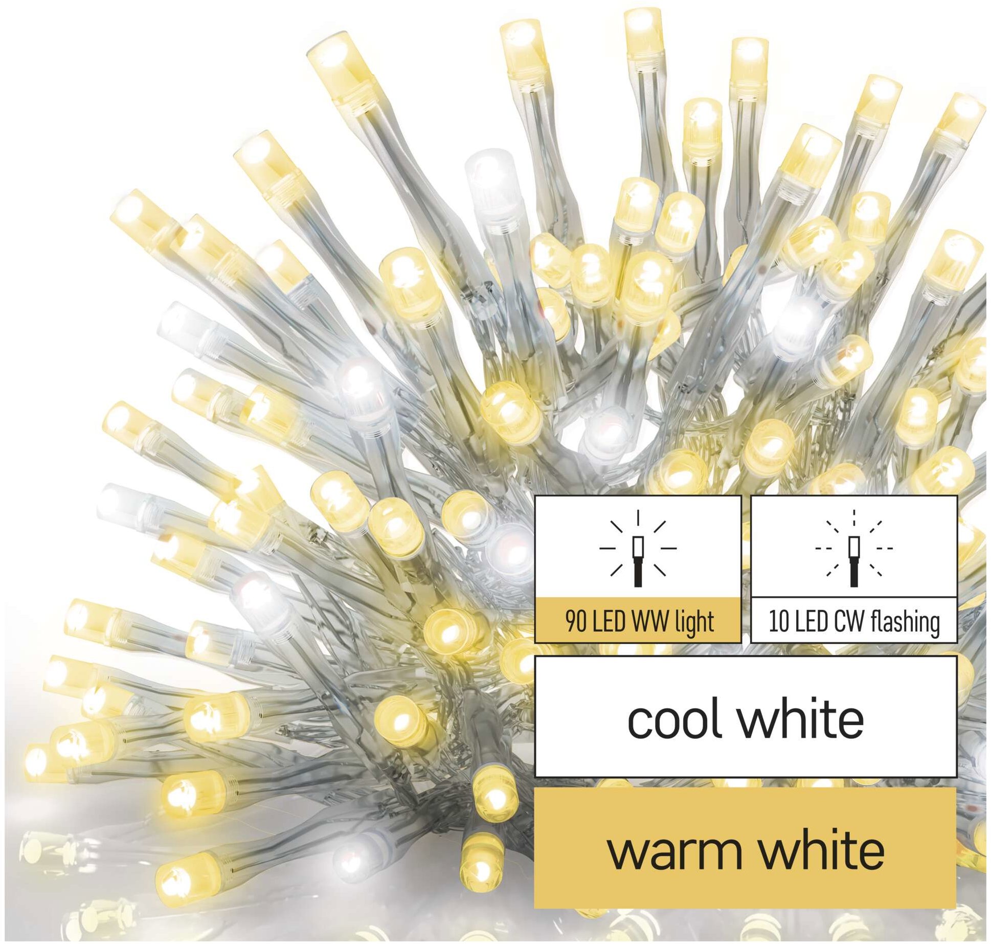 EMOS Standard LED spojovací řetěz blikající – rampouchy, 2,5 m, venkovní, teplá/studená bílá