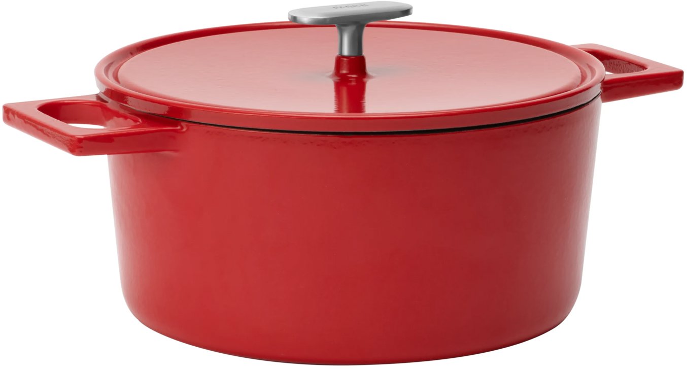FABINI Kastrol litinový smaltovaný Mattia 3.0 Standard, 26 cm (5,5 l), lesklý červený s poklicí