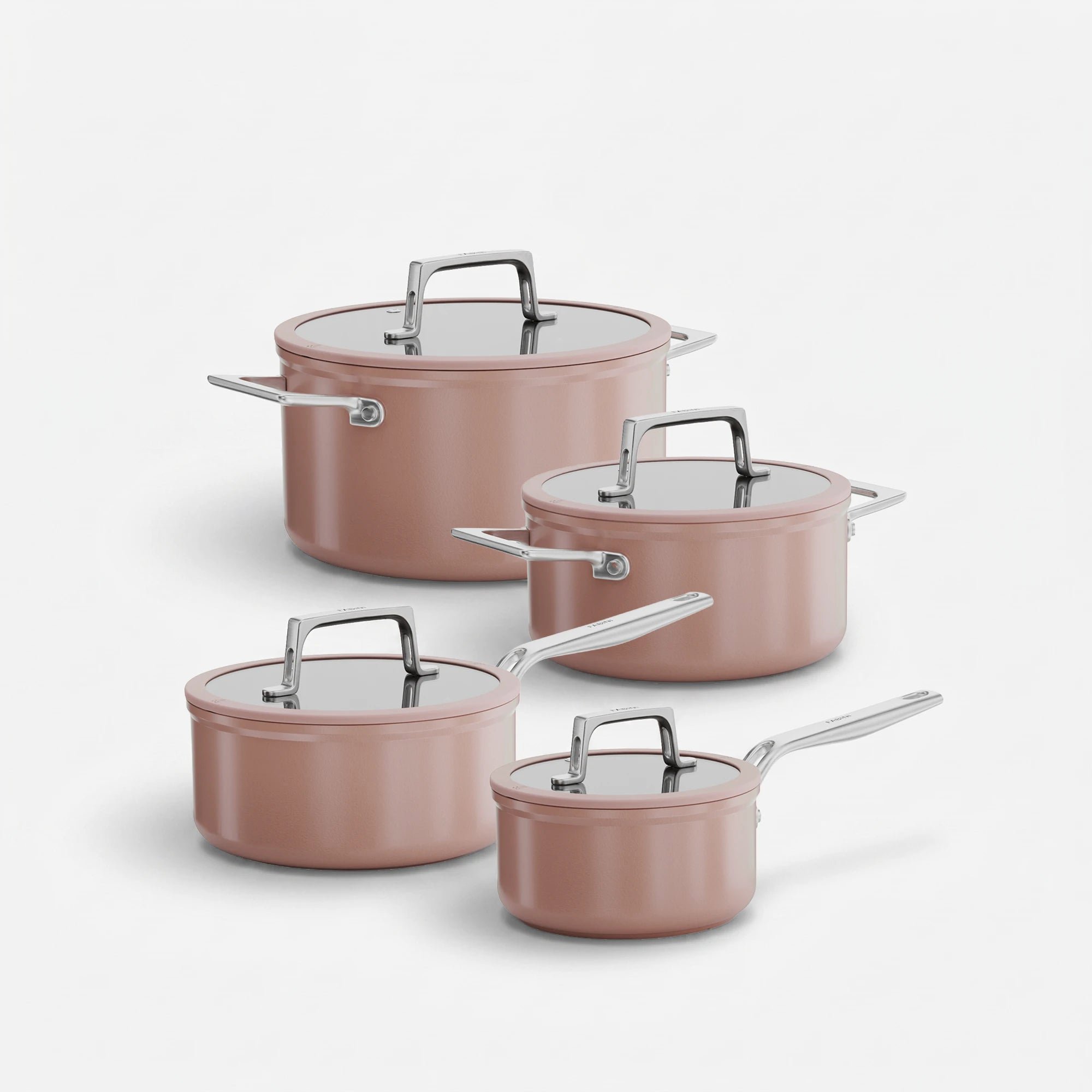 FABINI sada nádobí Meda 5.0 Pro 16–24 cm, 8 dílů, broskvově růžová