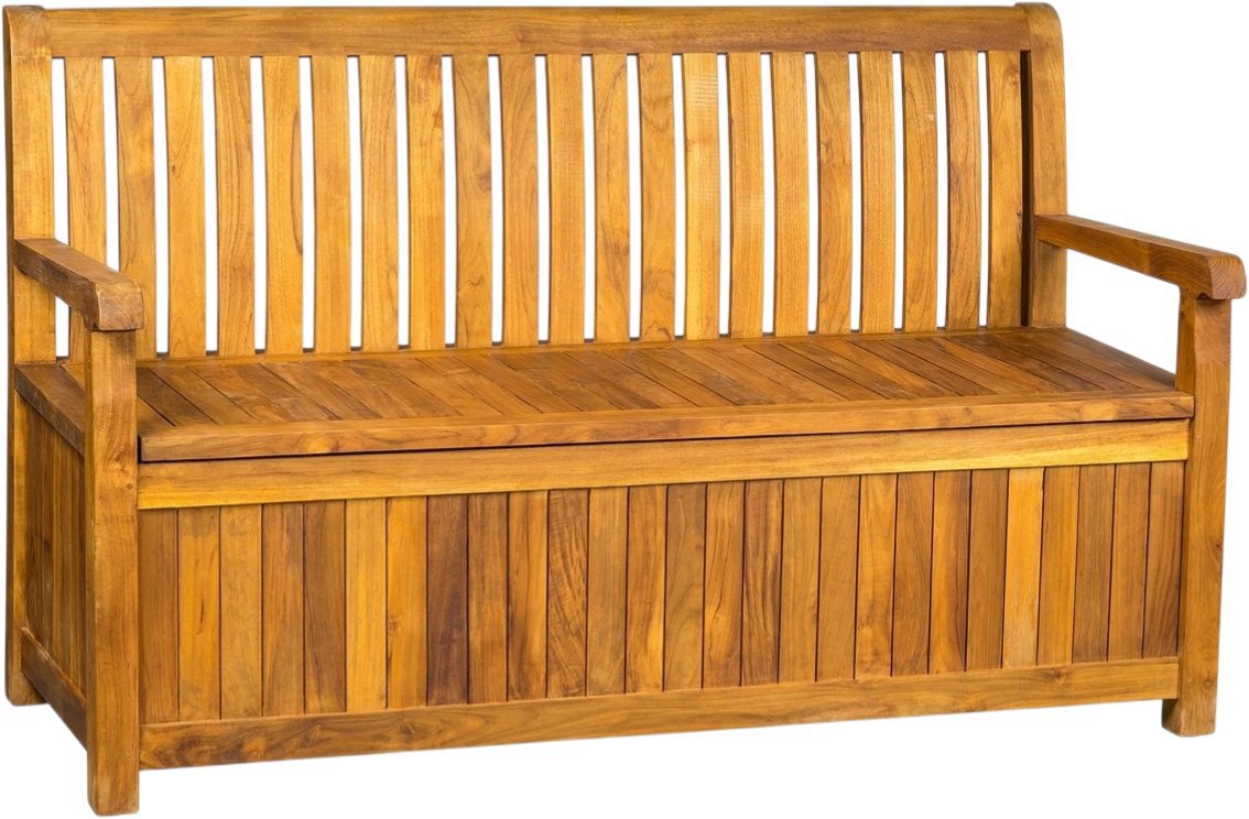 FaKOPA Zahradní lavice z teaku PIETRO 150 cm s úložným prostorem