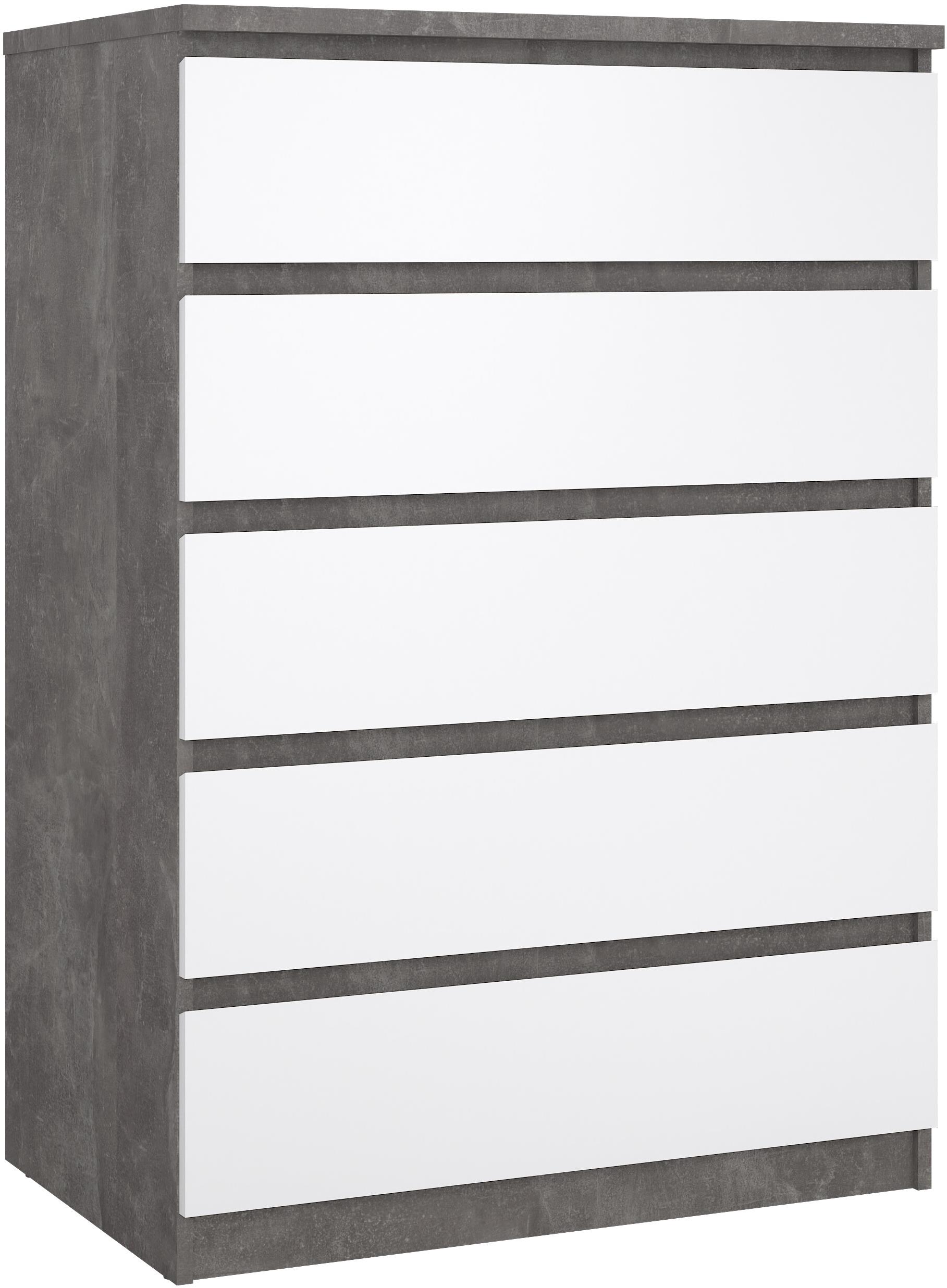 FALCO Komoda SIMPLICITY 231 beton/bílý lesk