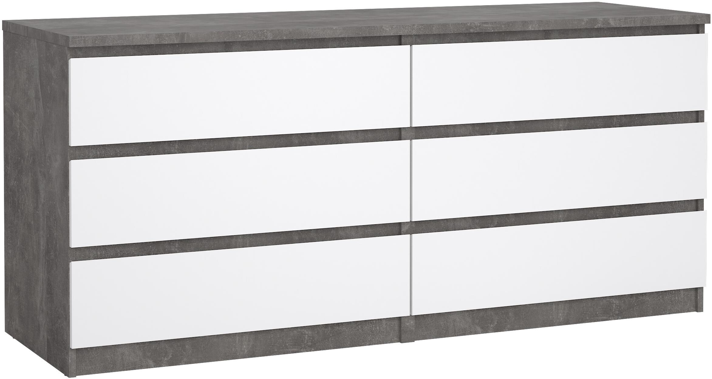 FALCO Komoda SIMPLICITY 232 beton/bílý lesk
