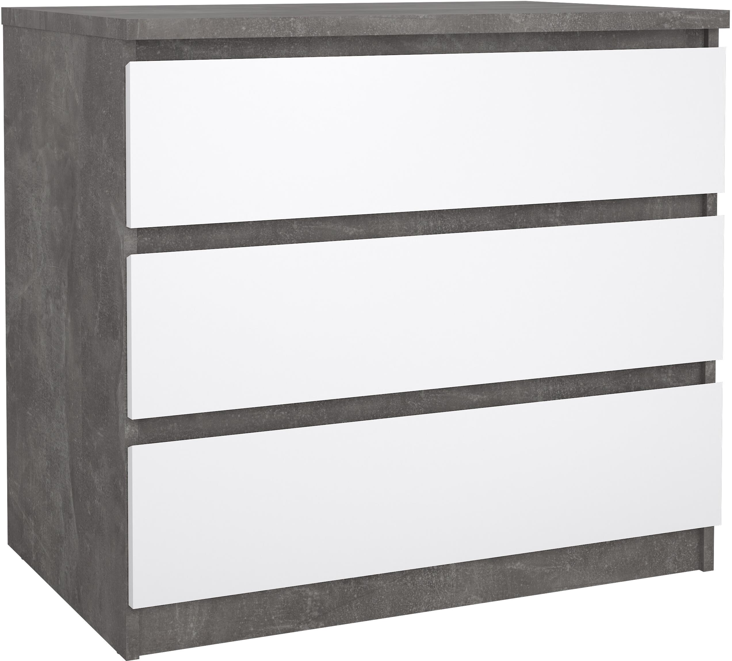 FALCO Komoda SIMPLICITY 235 beton/bílý lesk
