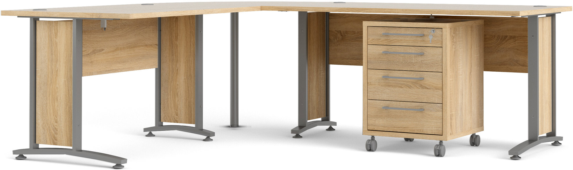 Kancelářský stůl FALCO Office 80400/71 v dubu sonoma a stříbrné barvě