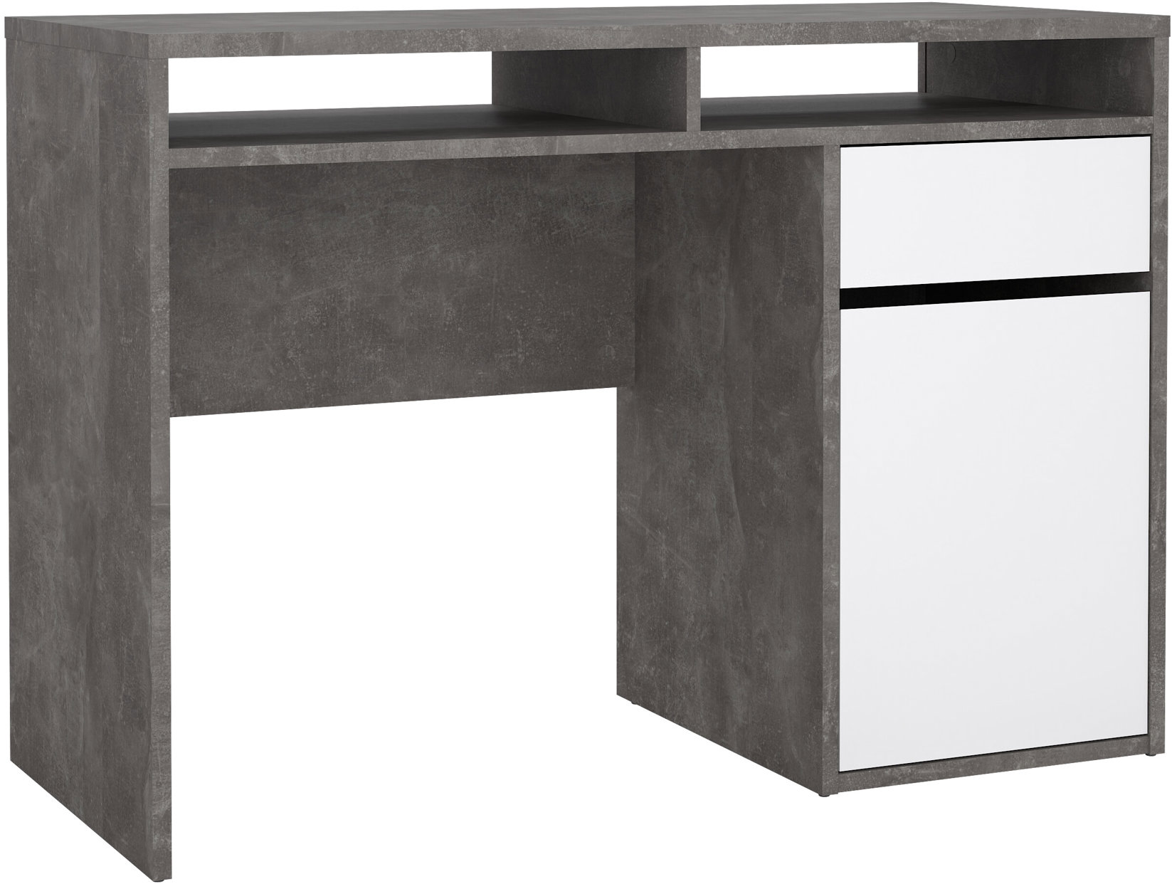 Psací stůl FALCO Felix 488 v betonovém dekoru a bílém lesku
