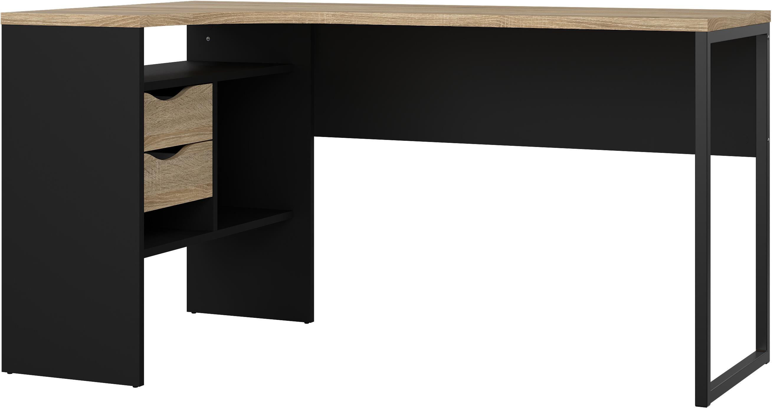 Kancelářský stůl FALCO Felix 118 v černém provedení s dekorem dubu sonoma