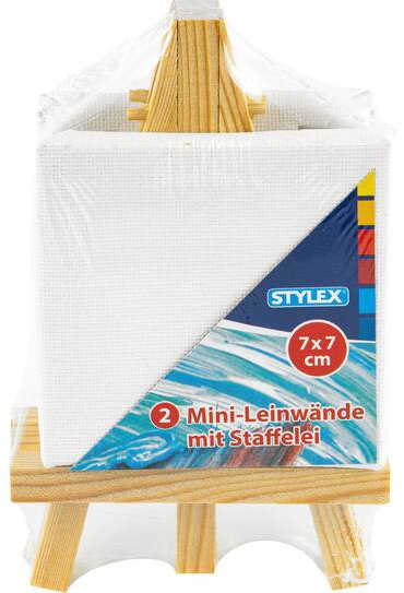 STYLEX Plátno s drevěným stojánkem - sada 2 ks, 7 × 7 cm, 28672.