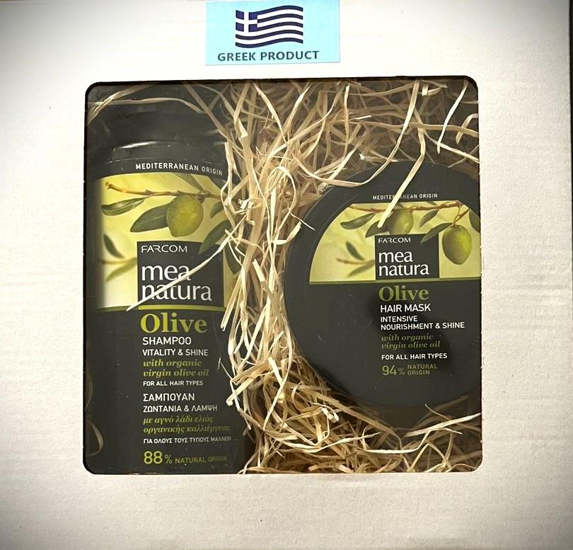 Farcom Olivový, Šampon vitalita a lesk 300 ml + Maska na vlasy 250 ml