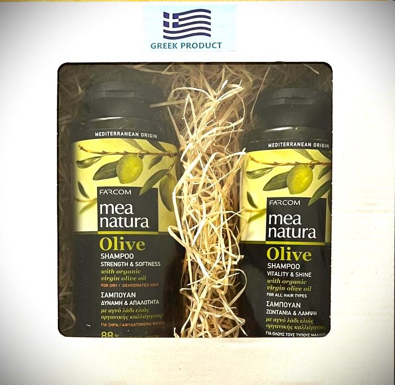 Farcom Olivový, Šampon Síla a Jemnost 300 ml + Šampon Vitalita a Lesk 300 ml