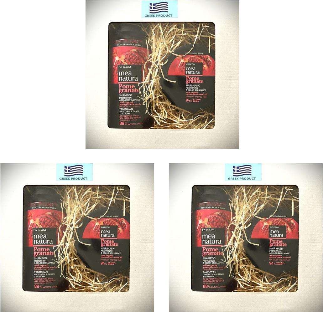 Farcom Granátové jablko, Šampon ochrana barvy vlasů 300 ml + Maska na vlasy 250 ml, 3 ks