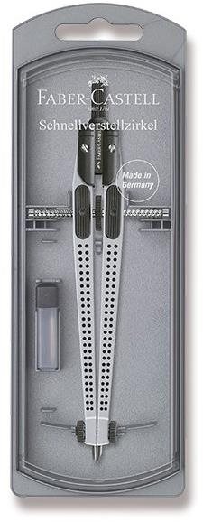 FABER-CASTELL Quick Set Grip 2001 stříbrné - spolehlivý rýsovací potřeby