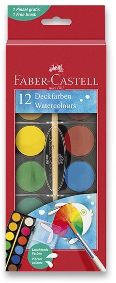 Sada 12 vodových barev Faber-Castell v obalu