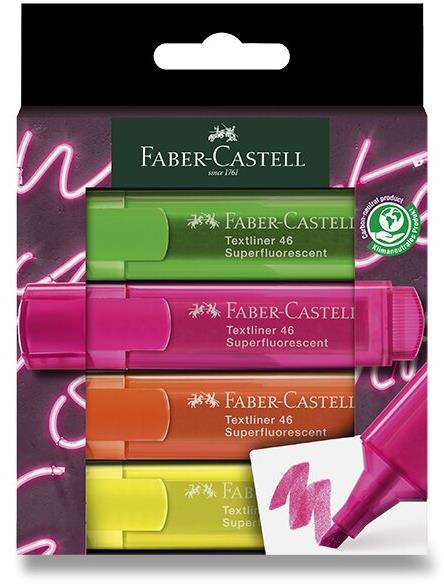 Sada zvýrazňovačů FABER-CASTELL Textliner 46 Neon v 4 barvách