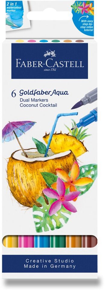 FABER-CASTELL Goldfaber Aqua Coconut, 6 barev