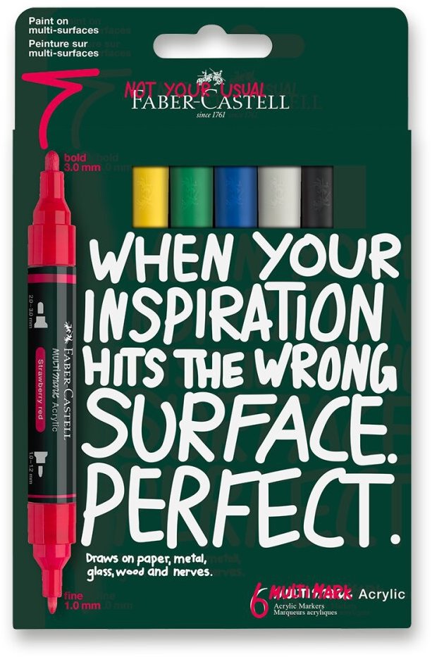 FABER-CASTELL akrylové 1-3 mm Basic, 6 barev