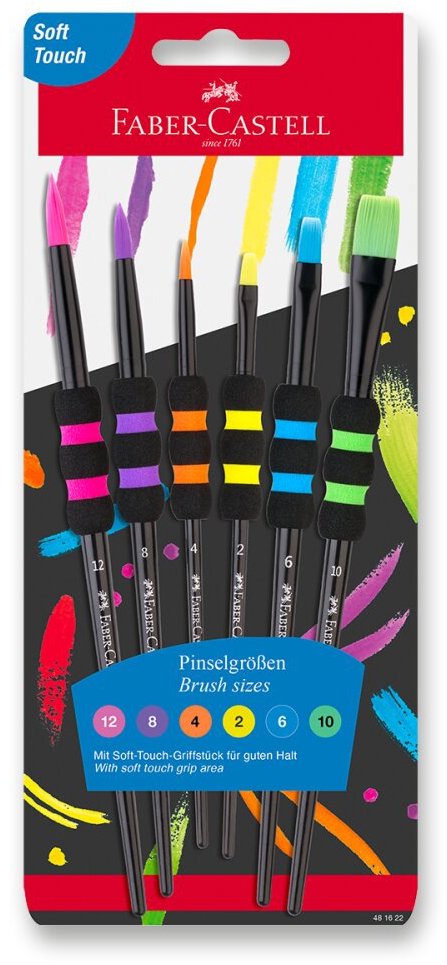 FABER-CASTELL Soft Touch Black - sada 6 typů