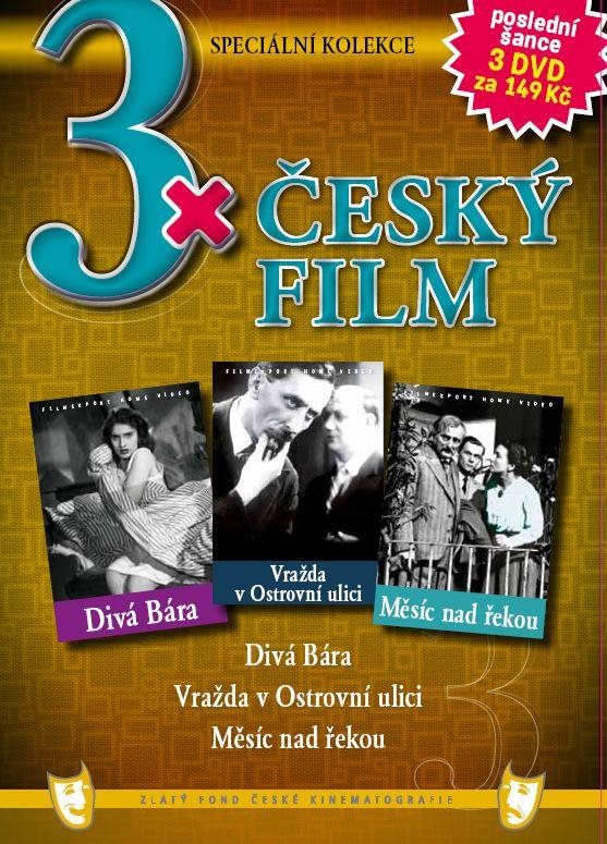 3x Český film: Divá Bára, Vražda v Ostrovní ul., Měsíc nad řekou /papírové pošetky/ - DVD