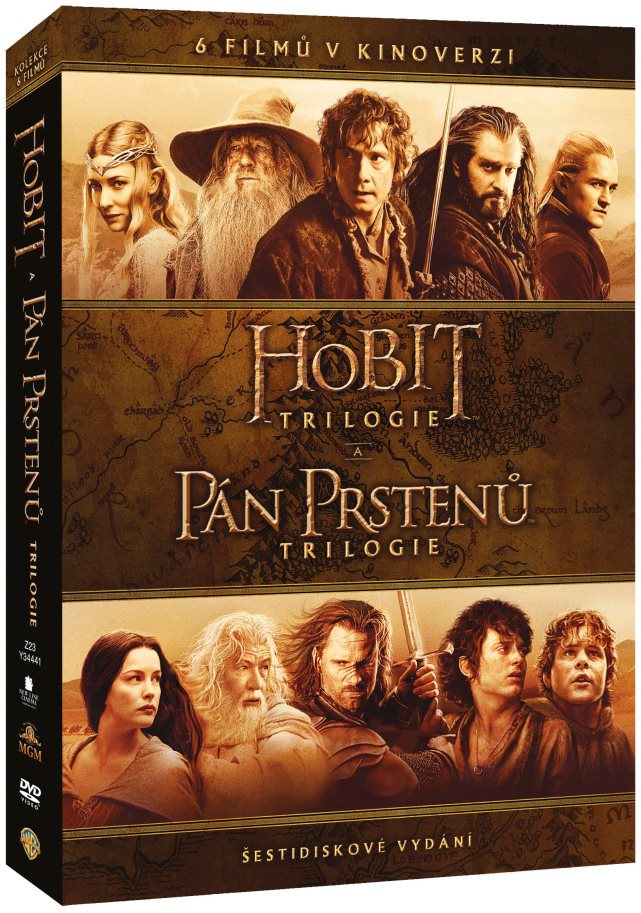 Kolekce STŘEDOZEMĚ - Komplet ságy Hobit a Pán prstenů v kinoverzi  - DVD