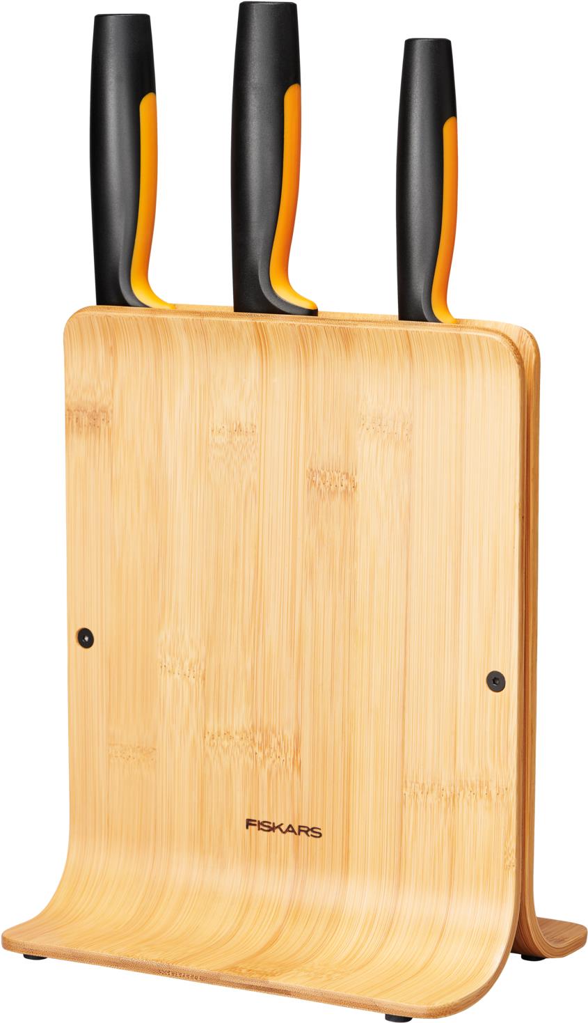 FISKARS - Blok s noži, 3 ks, bambus 1057553
