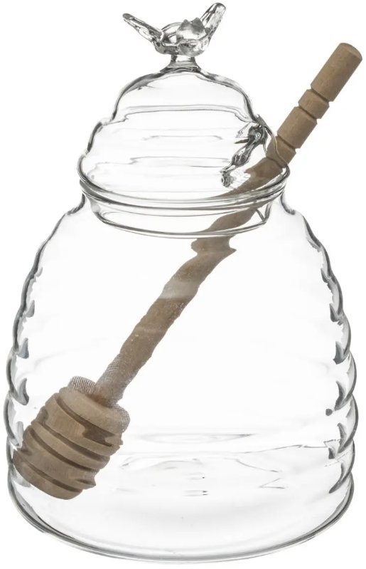 5Five Skleněná dóza na med se lžičkou 400 ml