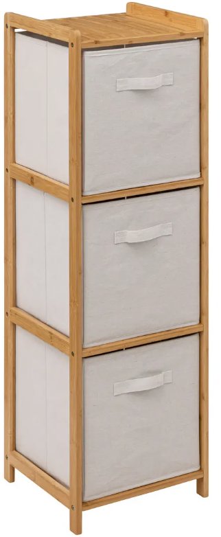 5FIVE bambusový regál se 3 košíky, rozměry 33 × 35 × 109 cm