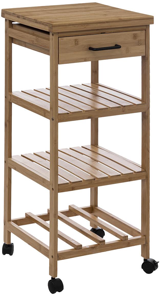 5five Simply Smart 3-úrovňový kuchyňský vozík, bambus, 38 × 37 × 90 cm, Line