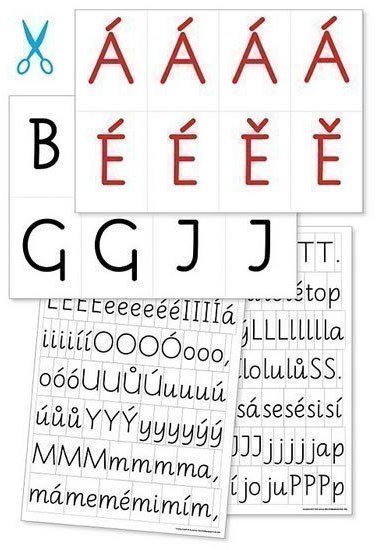 Comenia Script: Písmena k vystřihování