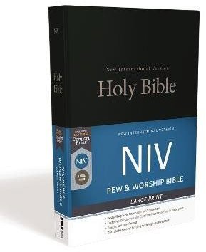 NIV, Church Bible (Pew Bible), Large Print, Hardcover, Black, Comfort Print