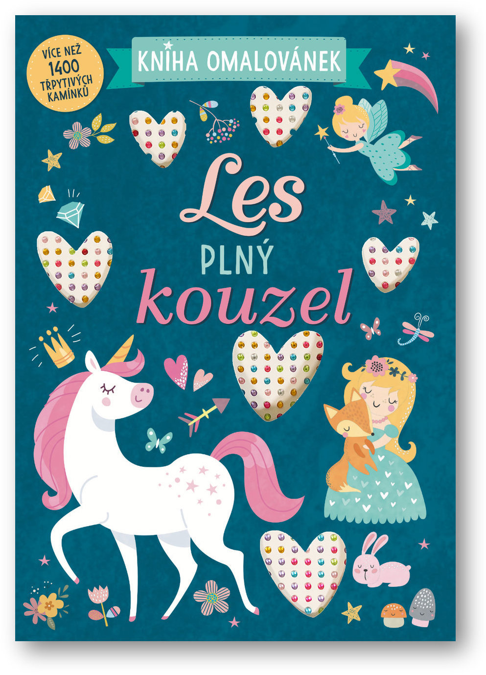 Les plný kouzel - 1400 diamantů k nalepení, omalovánky