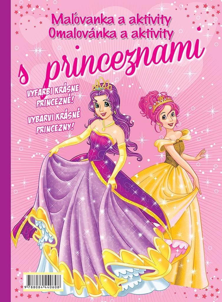 Maľovanka Omalovánka a aktivity s princeznami: Vyfarbi krásne princezné! Vybarvi krásné princezny!