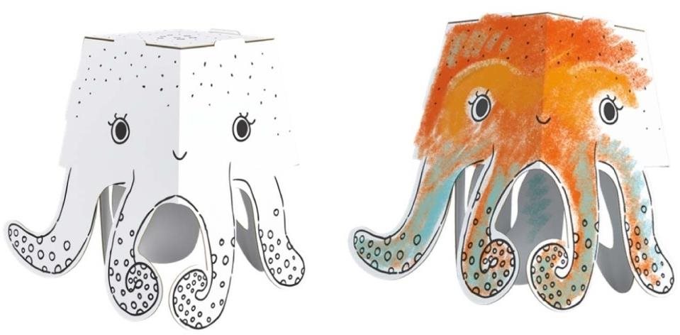 3D chobotnice k vymalování