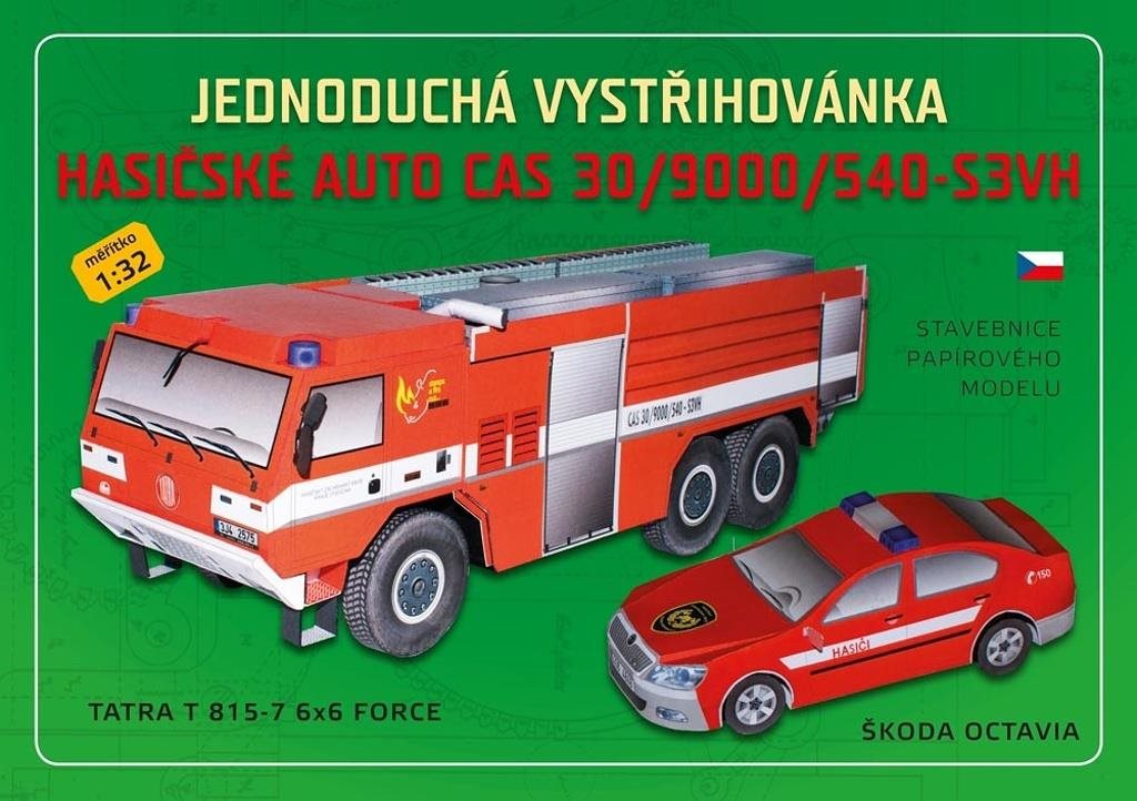 Jednoduchá vystřihovánka hasičské auto CAS 30/9000/540-S3VH