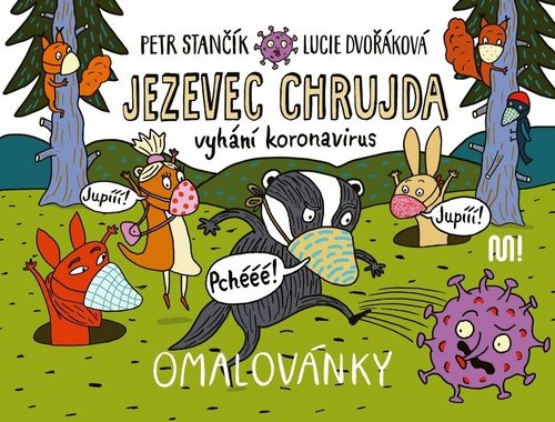 Jezevec Chrujda vyhání koronavirus: omalovánky