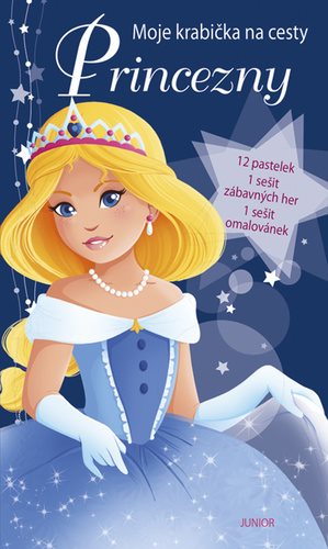 Princezny Moje krabička na cesty: 12 pastelek, 1 sešit zábavných her, 1 sešit omalovánek
