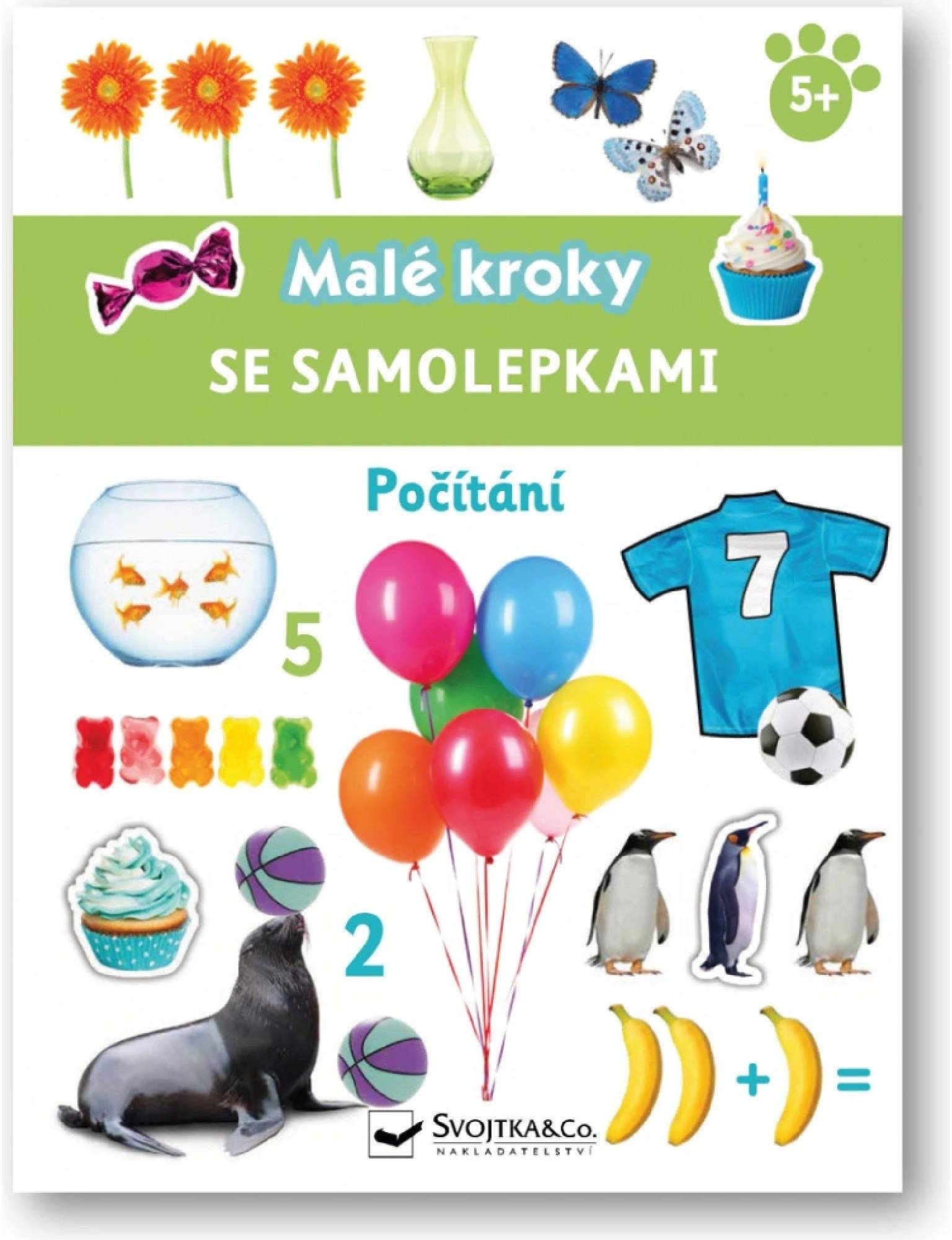 Malé kroky se samolepkami Počítání 5+