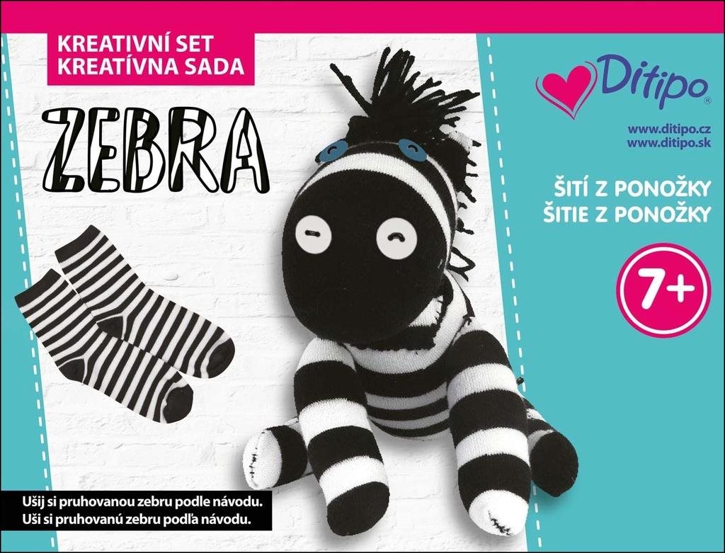 Zebra kreativní set: Šití/Šitie z ponožky