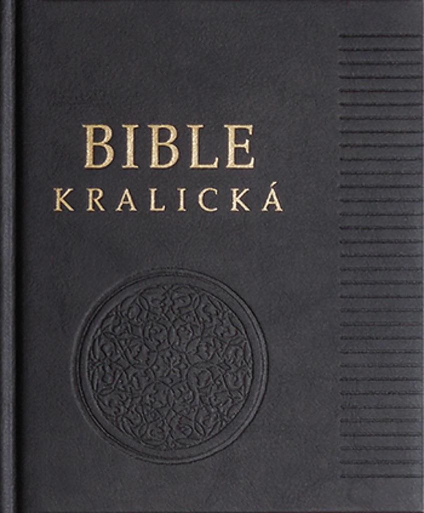 Poznámková Bible kralická černá, pravá kůže: zlatá ořízka