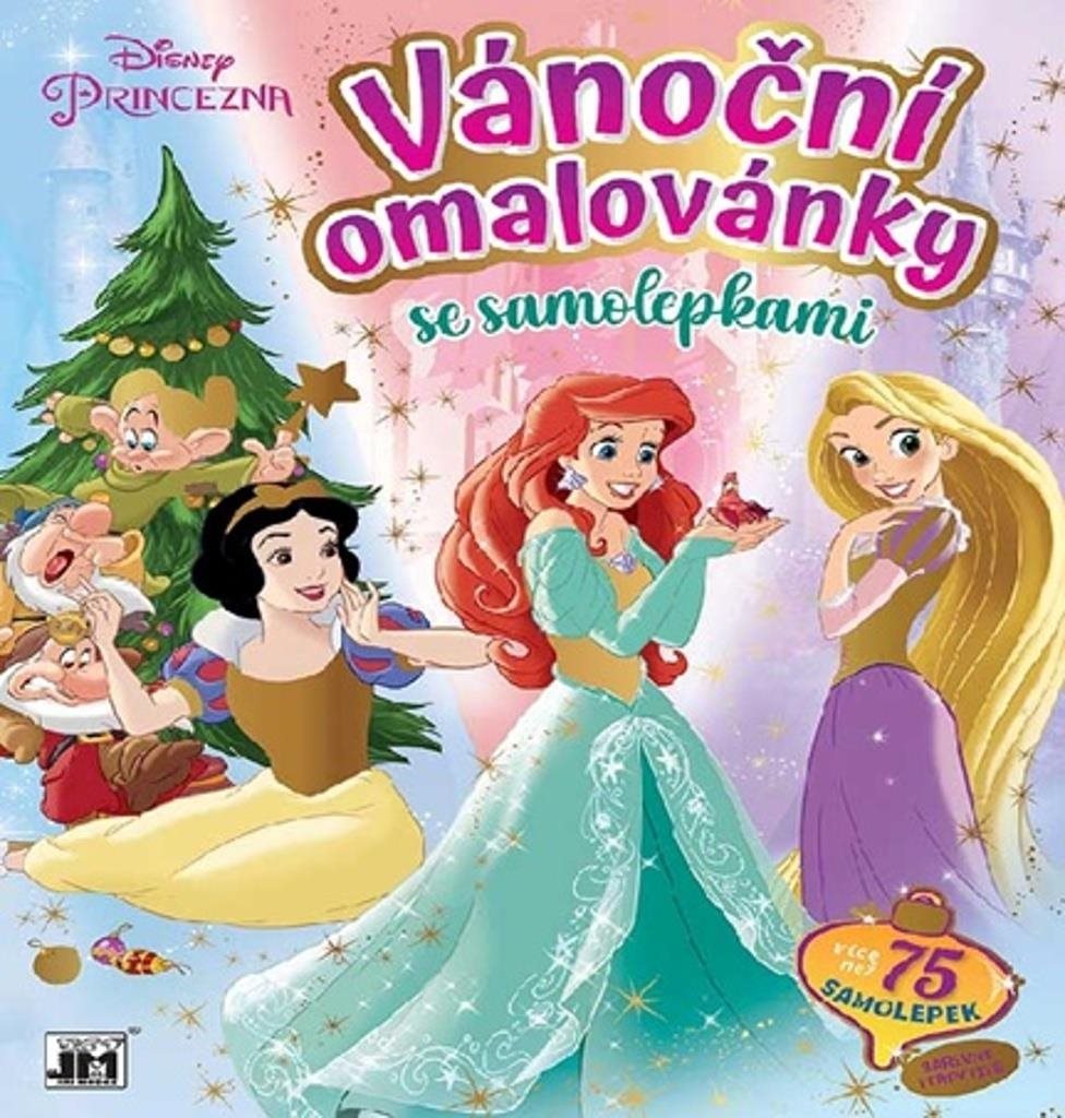 Vánoční omalovánky Princezna se samolepkami
