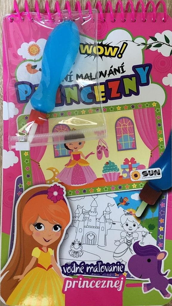 WOW! Vodní malování PRINCEZNY: znovu použitelné omalovánky