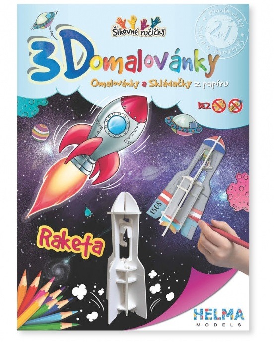 3D omalovánky Raketa od Helma Roto - zábavná a kreativní hračka pro děti.