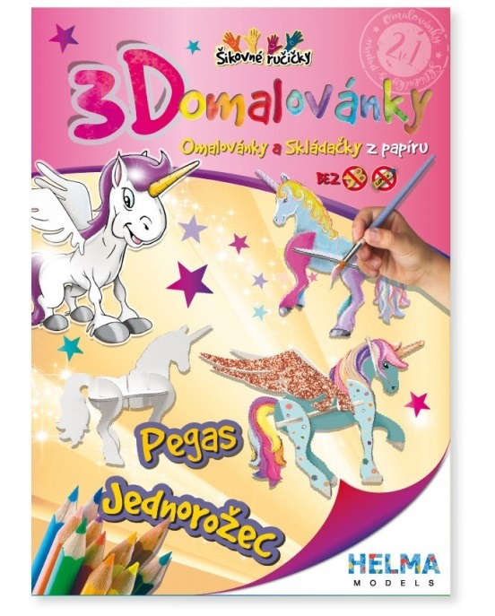 3D omalovánky Pegas, jednorožec