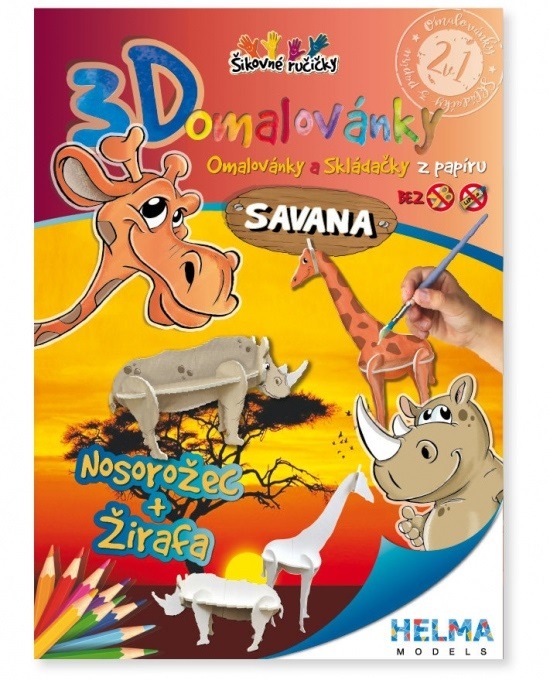 3D omalovánky Savana - Kreativní hračka pro děti