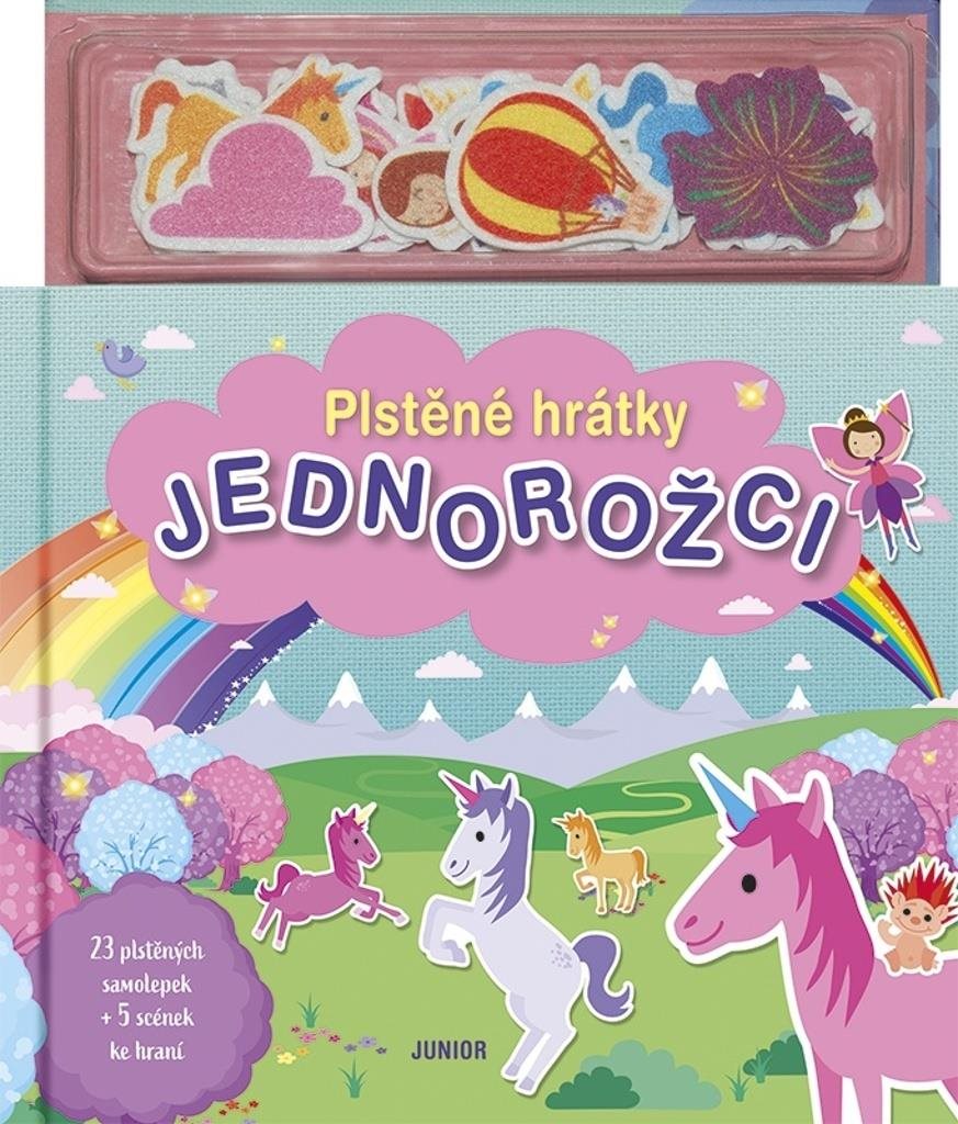 Plstěné hrátky Jednorožci: + 28 plstěných samolepek a 5 scén ke hraní