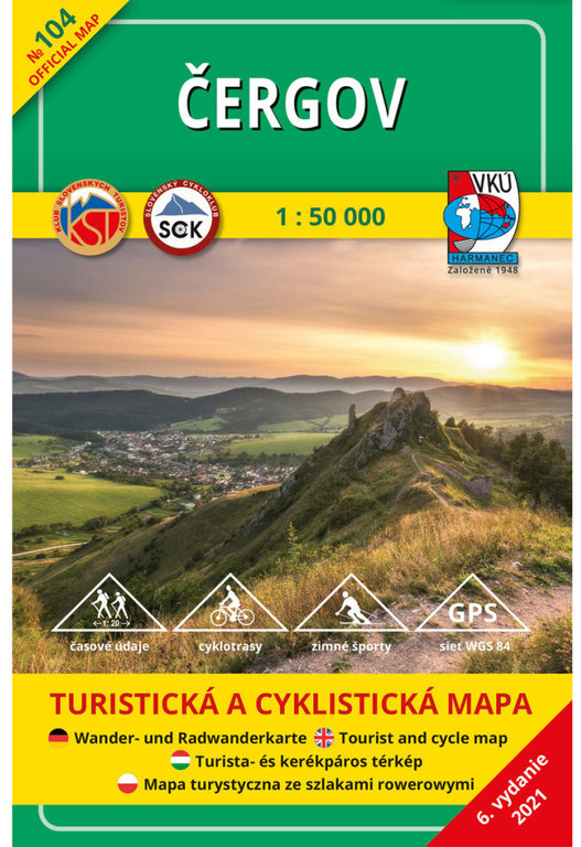 Čergov 1:50 000: Turistická a cyklistická mapa 104