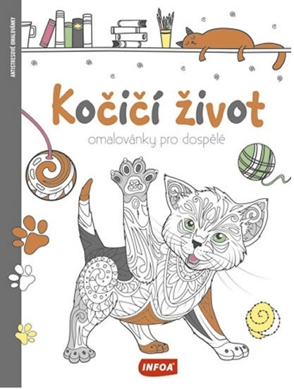 Kočičí život Omalovánky pro dospělé - krásné obrázky koček pro dospělé