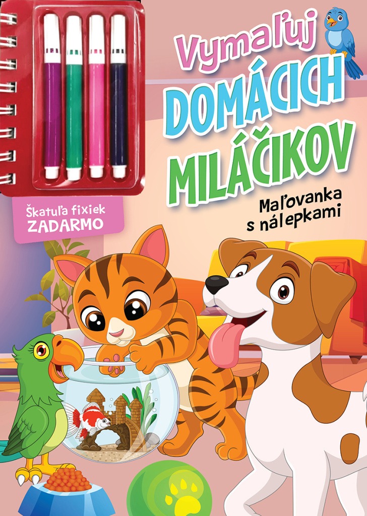 Omalovánka pro děti - vymaľuj domácí miláčiky