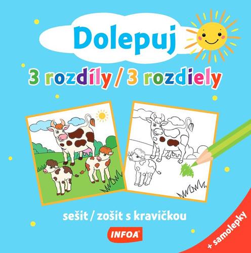 Dolepuj 3 rozdíly/3 rozdiely: sešit/zošit s kravičkou