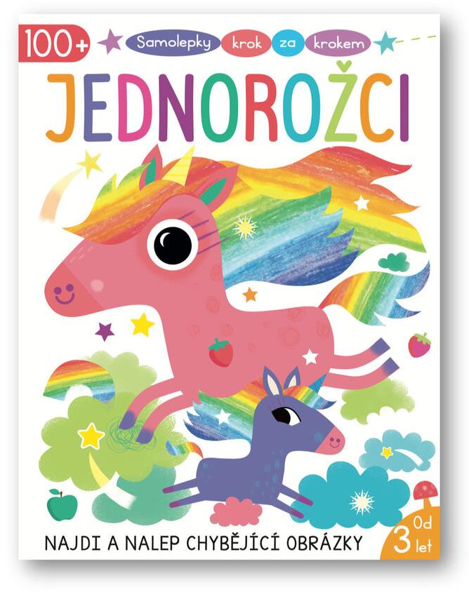 Samolepky krok za krokem Jednorožci: Najdi a nalep chybějící obrázky