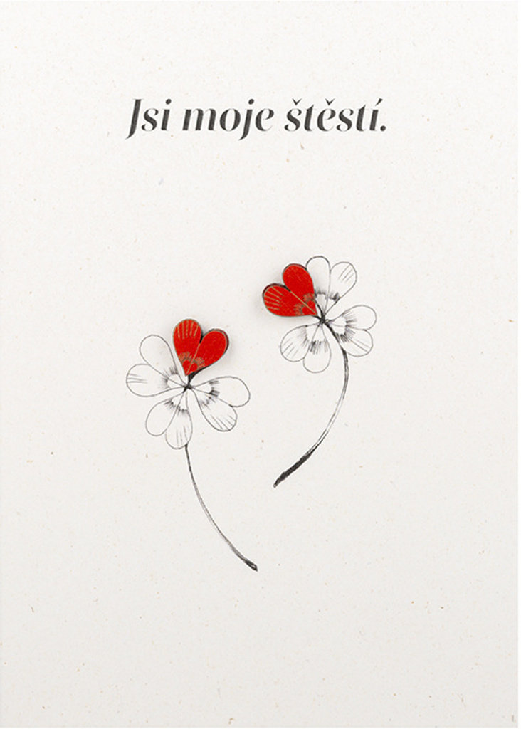 Přání Jsi moje štěstí a náušnice - unikátní dárek pro každého