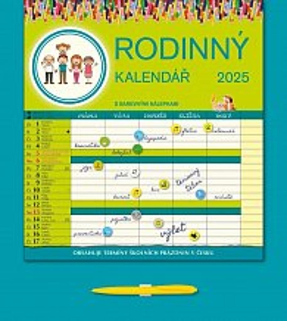 Rodinný kalendář s perem 2025